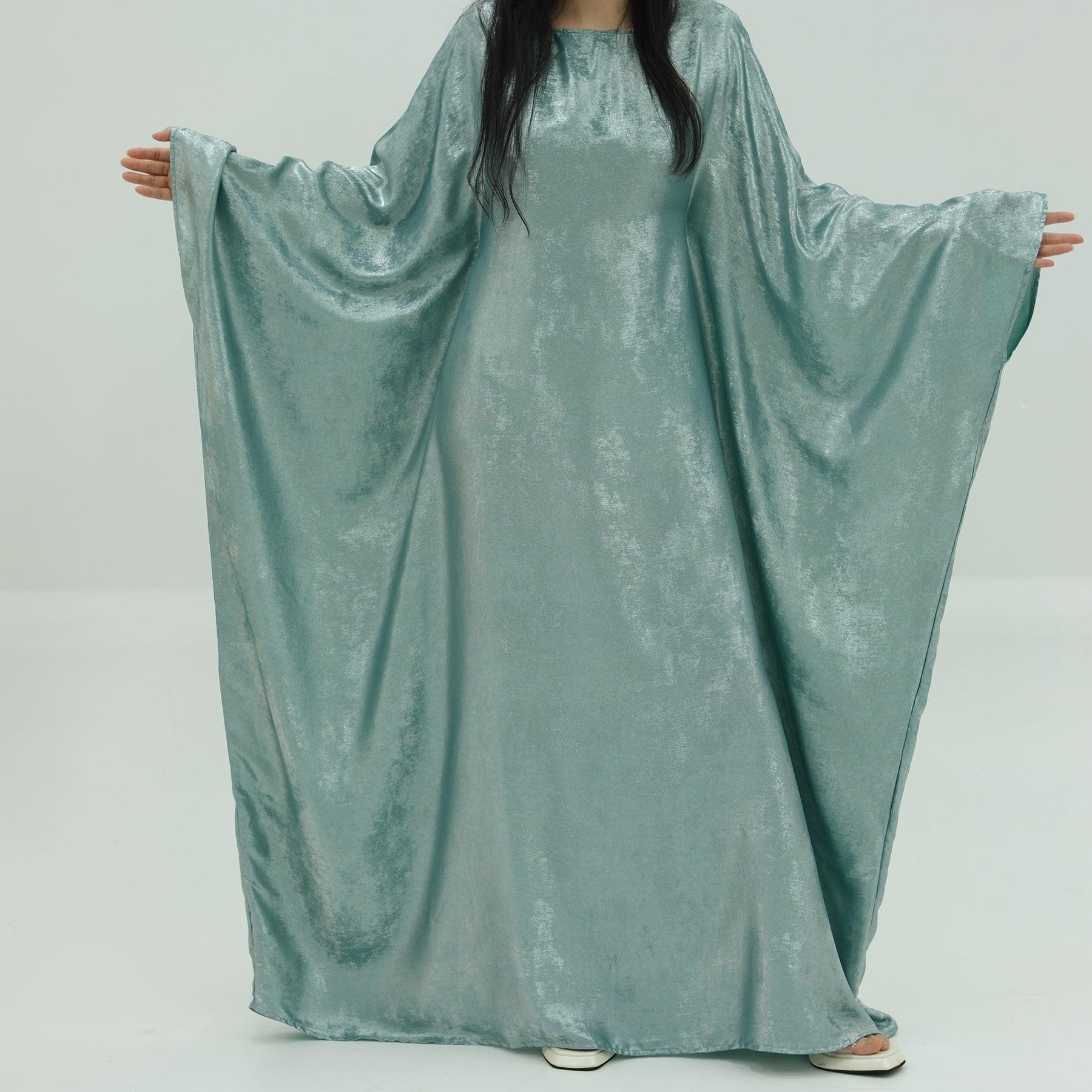 Butterfly Sleeves in Jade Green Abaya | Eolante Clothing 