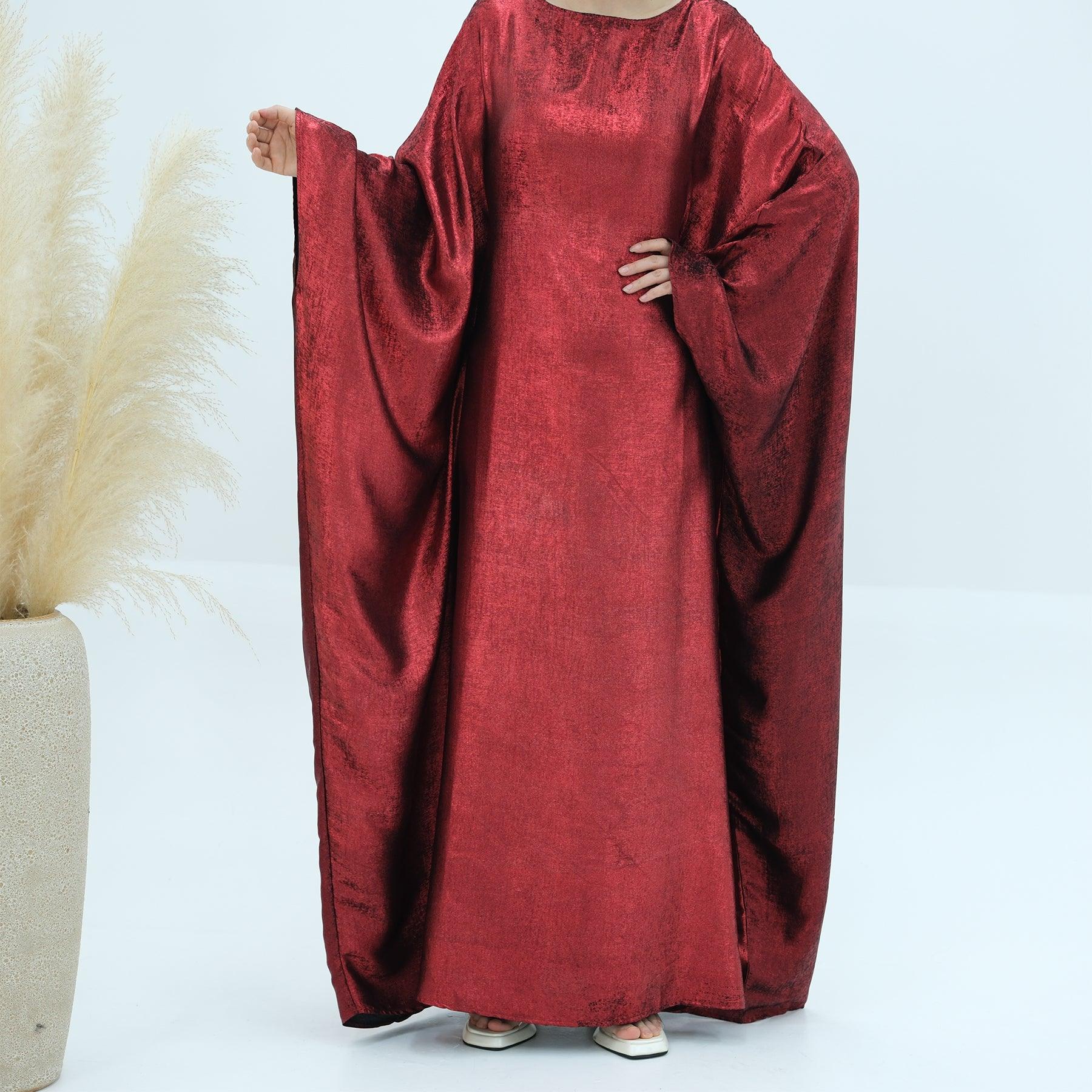 Abaya Dress in Metallic Red | Eolante Clothing 