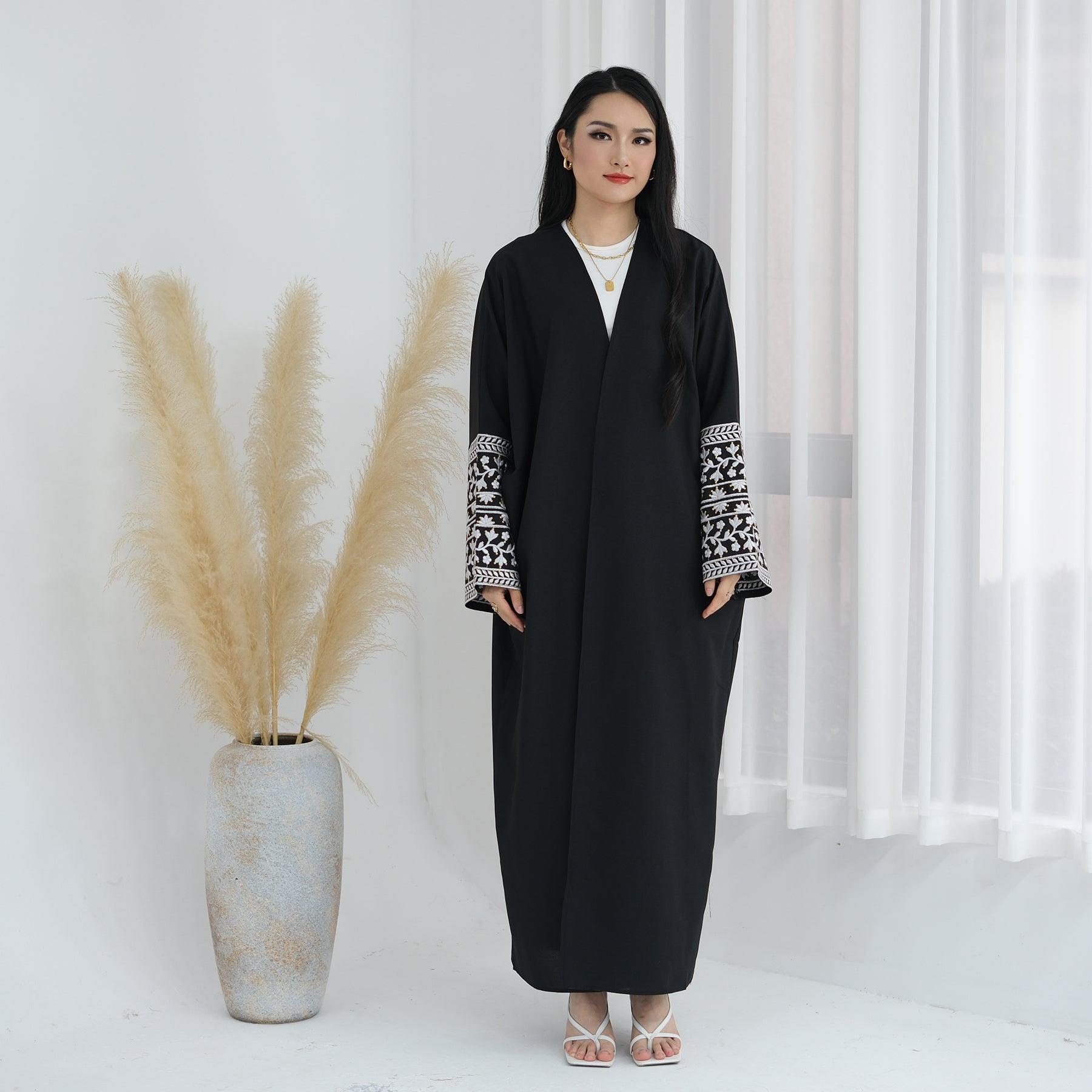 Embroidered Floral Abaya for Muslim Wear | Eolante Clothing