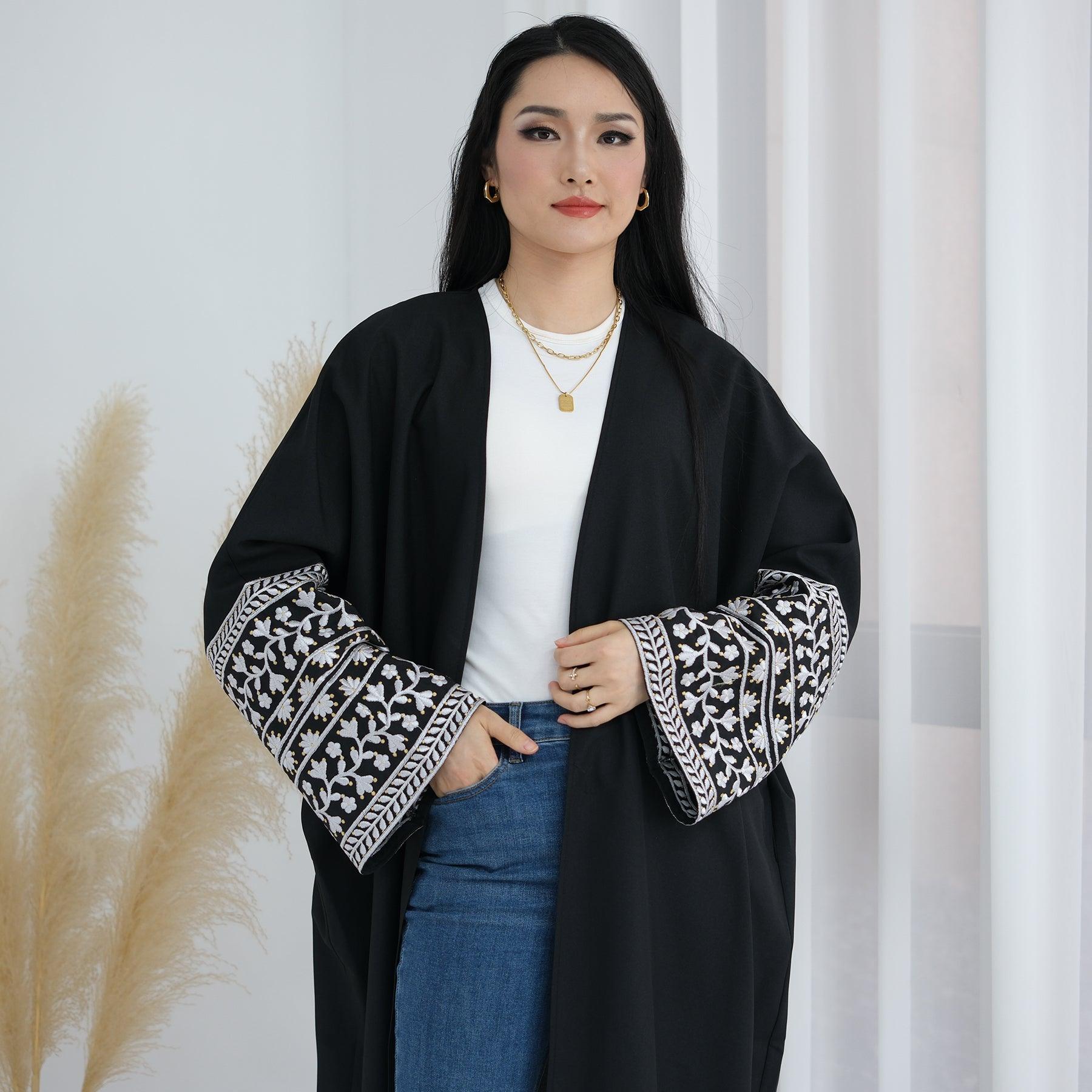 Embroidered Floral Abaya | Eolante Clothing