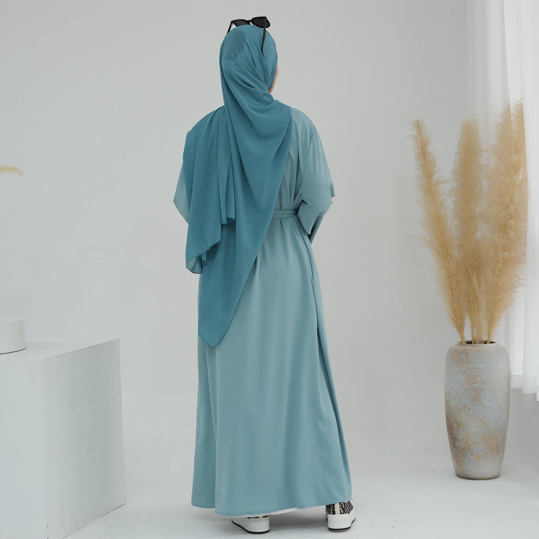 Satin Oversized Abaya in Light Green | Eolante Clothing 