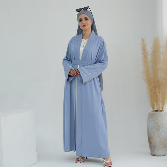 Oversized Open Abaya in Satin | Eolante Clothing 