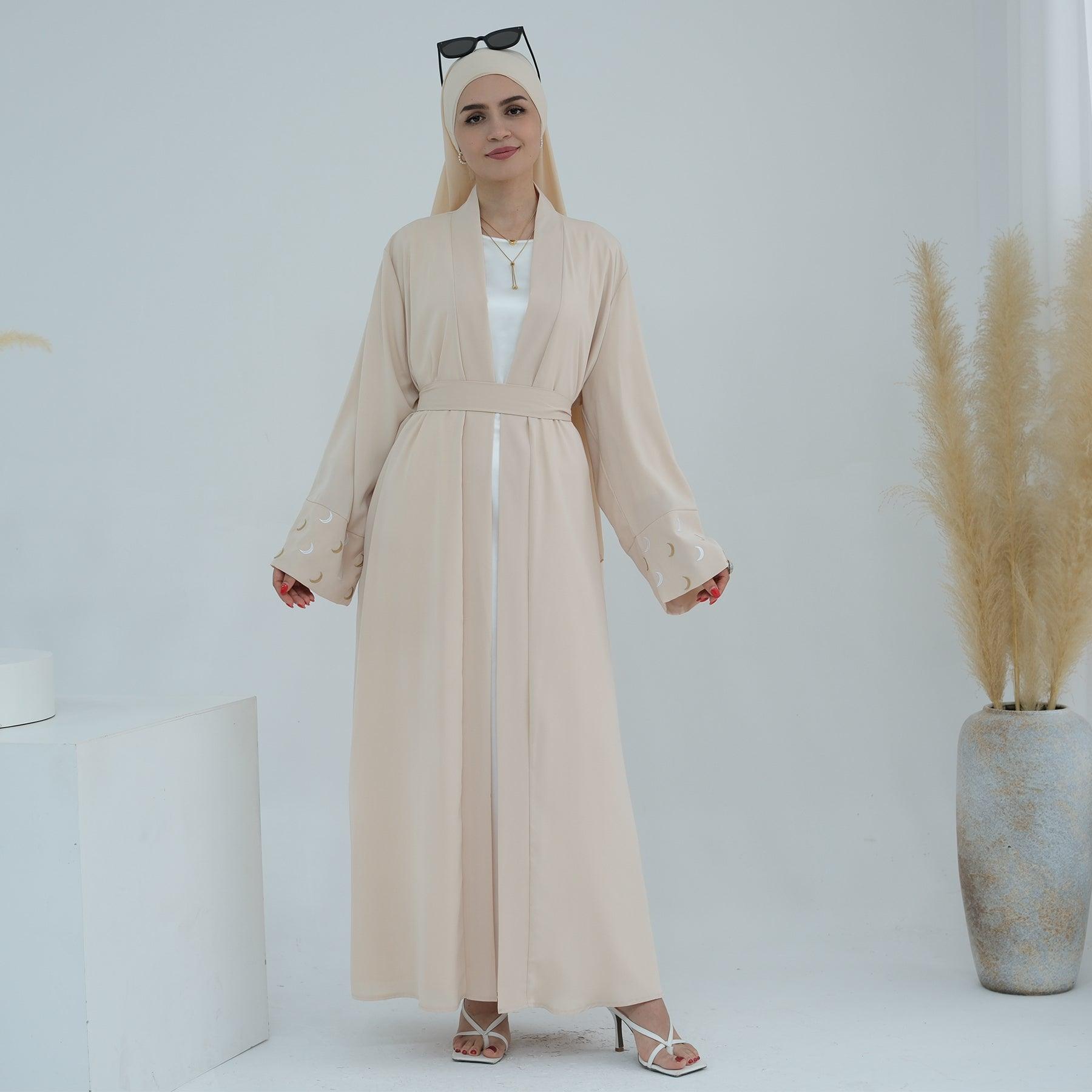 Moon & Stars in Satin Abaya | Eolante Clothing 