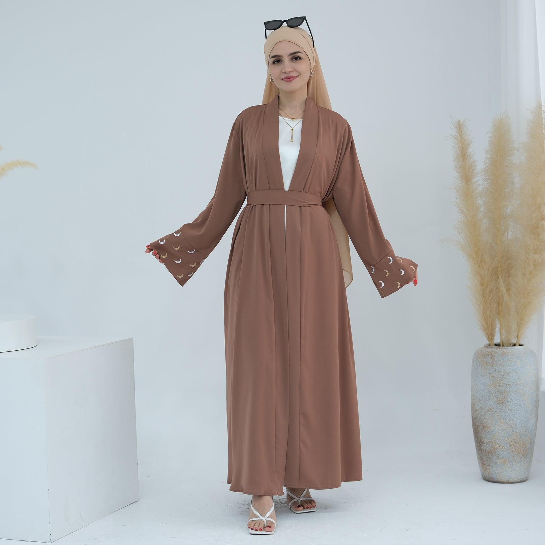 Moon & Stars in Open Abaya | Eolante Clothing 