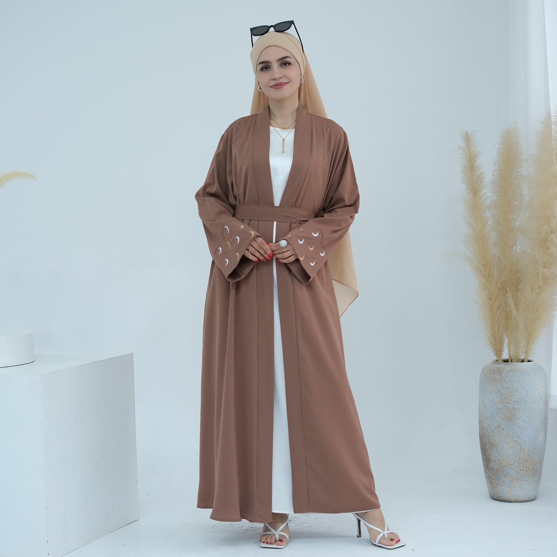 Oversized Open Abaya in Coffee | Eolante Clothing 