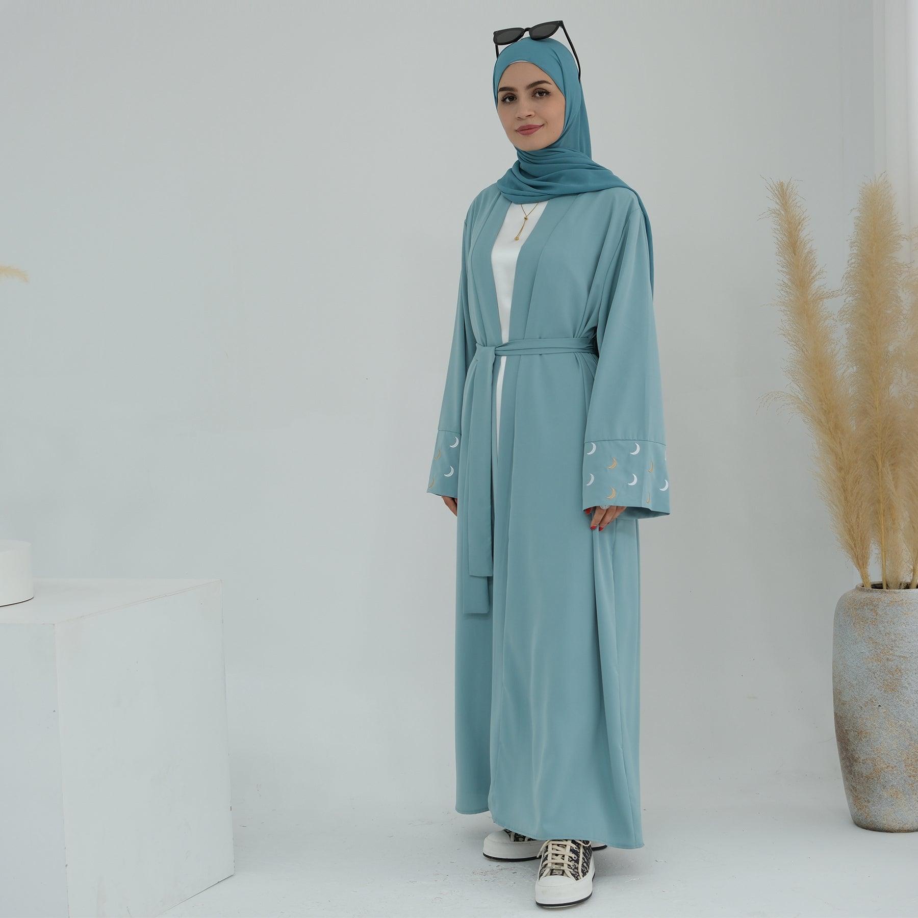 Open Abaya with Moon & Stars Design | Eolante Clothing 