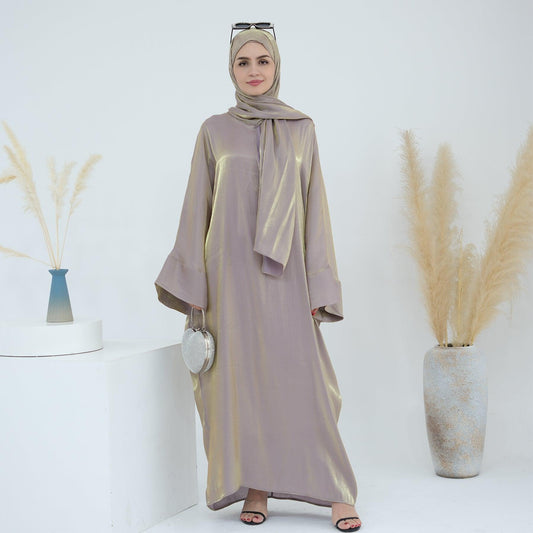 Abaya Dress & Hijab in Metallic Sleeves | Eolante Clothing 