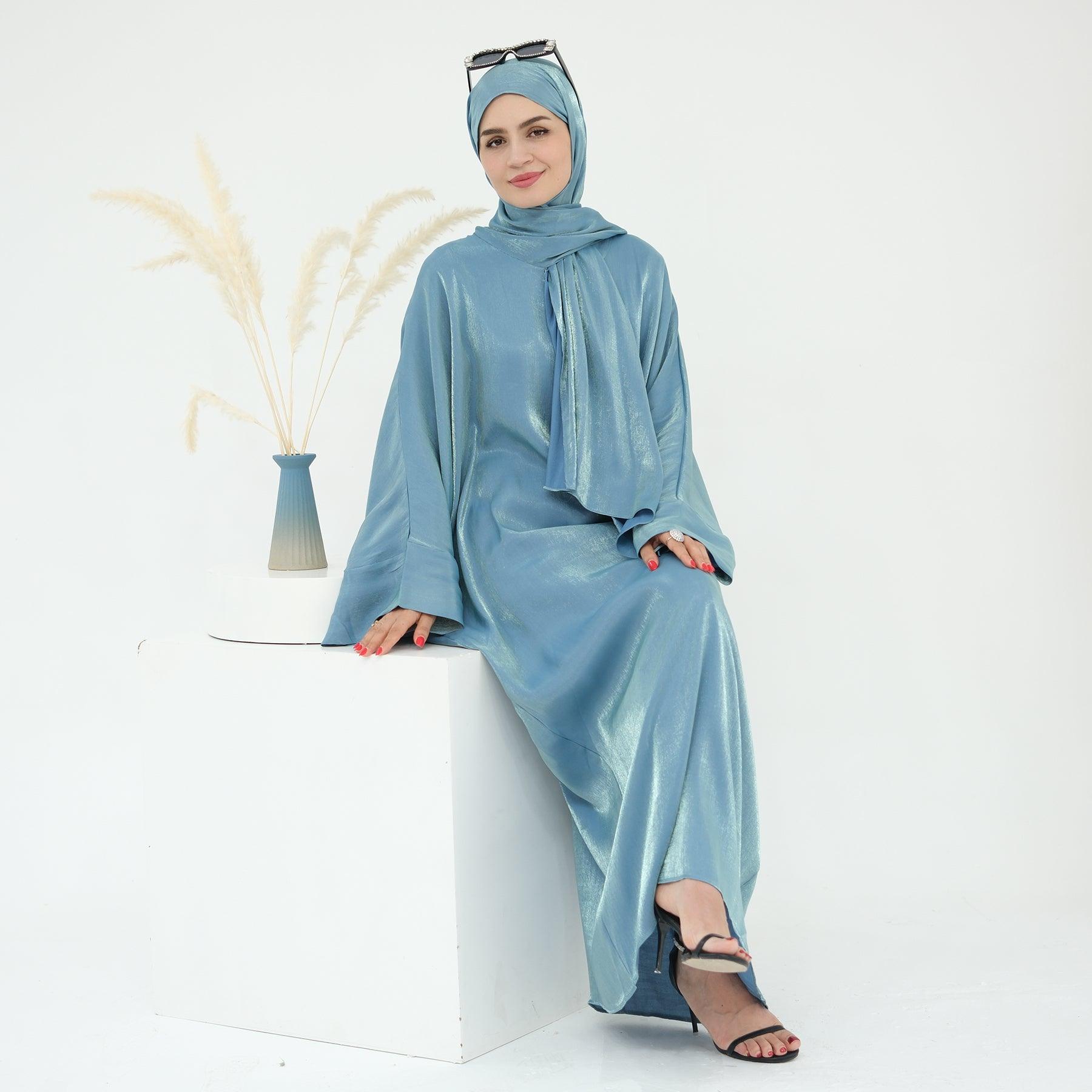 Maxi Dress Abaya in Blue | Eolante Clothing 