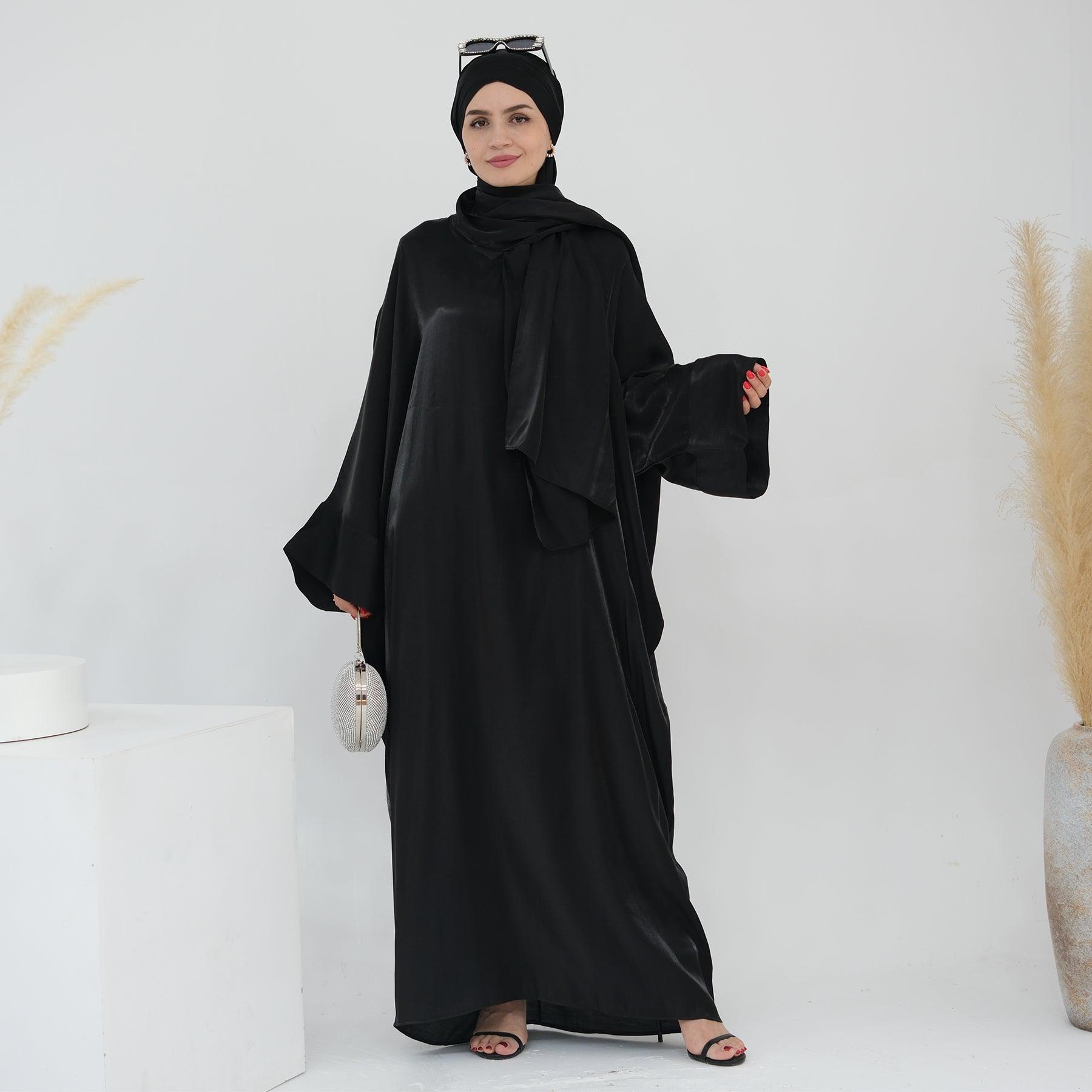 Black Butterfly Sleeves in Maxi Abaya | Eolante Clothing 