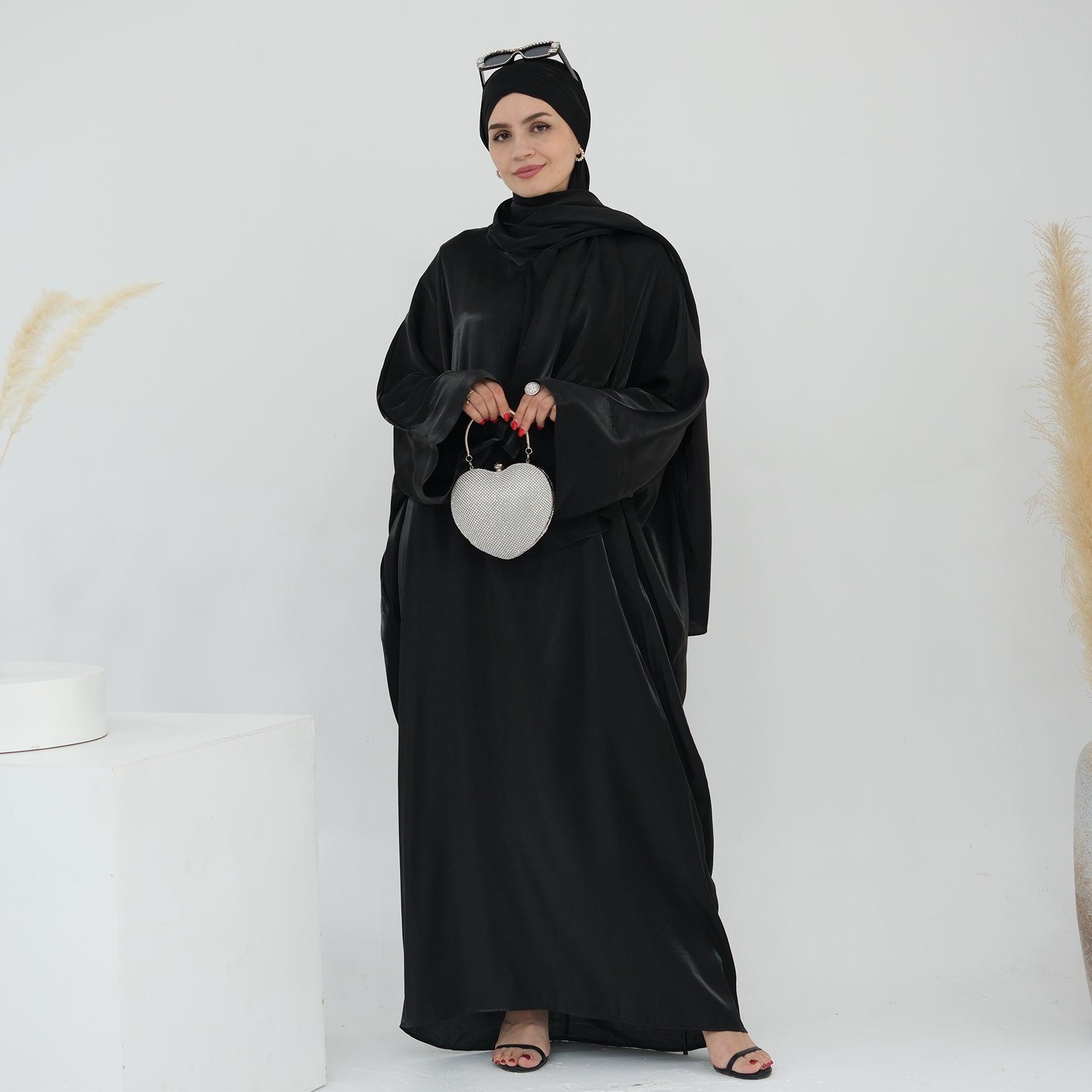 Metallic Abaya Dress in Black | Eolante Clothing 