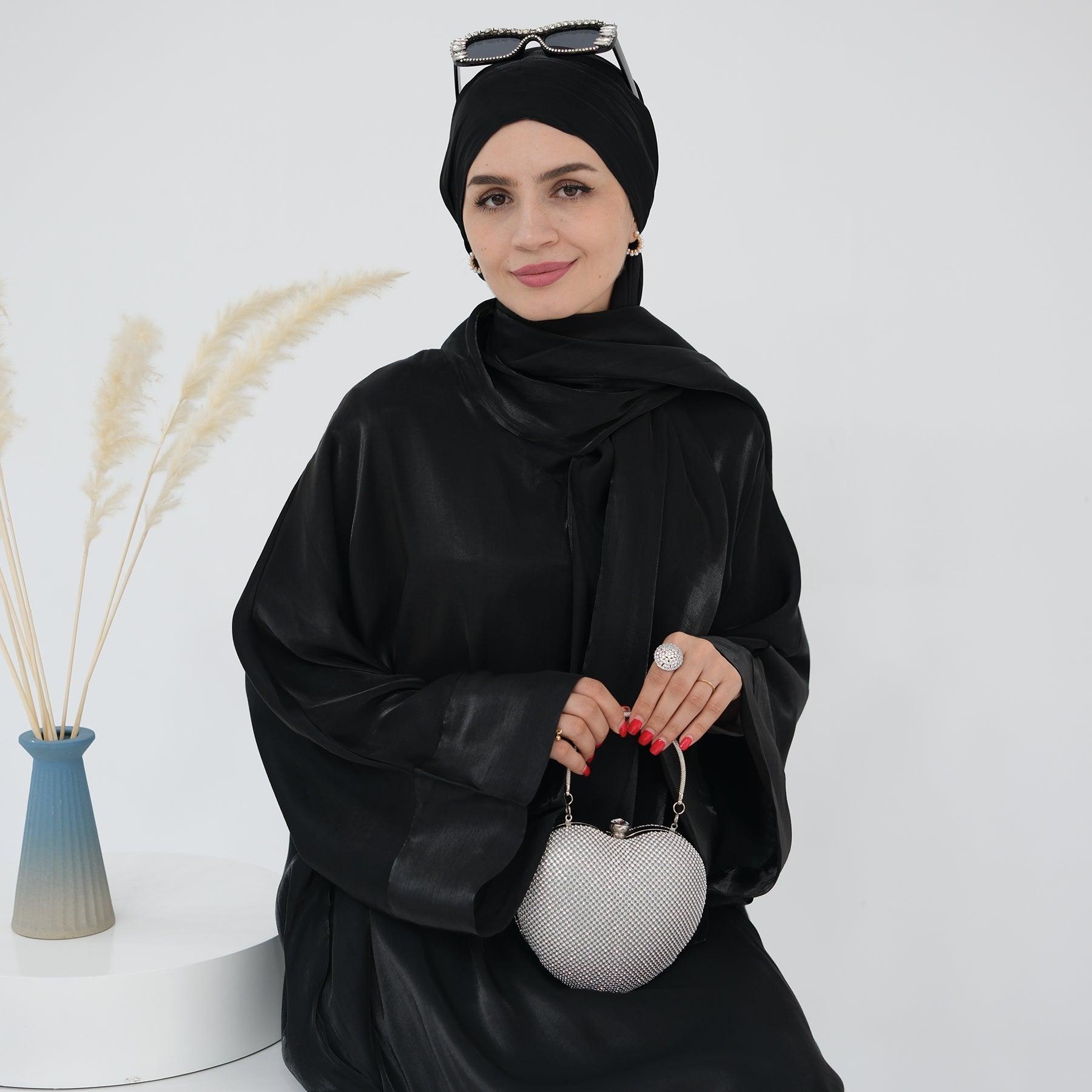 Black Butterfly Sleeves in Abaya Dress | Eolante Clothing 