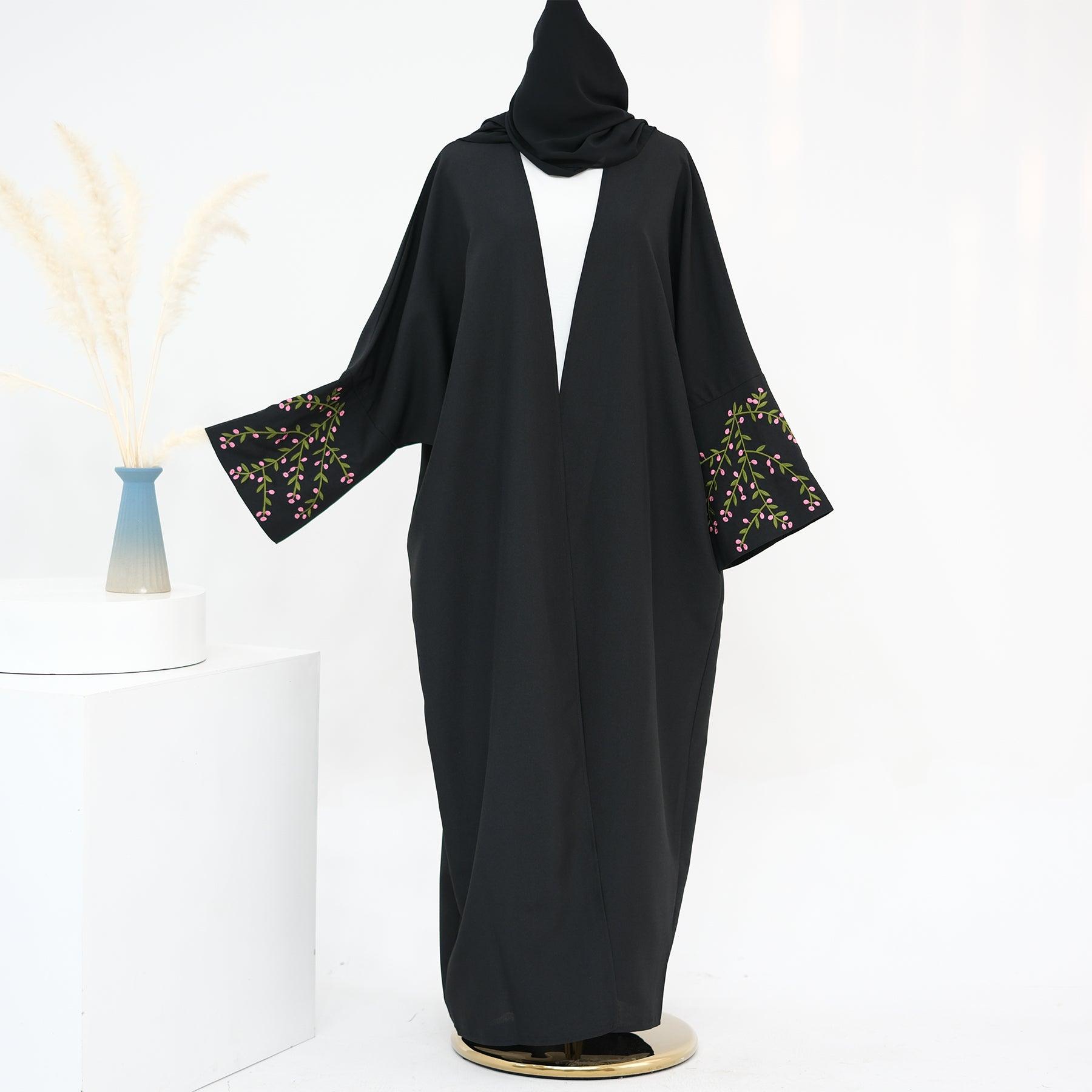 Crinkled in Texture Open Abaya | Eolante Clothing 