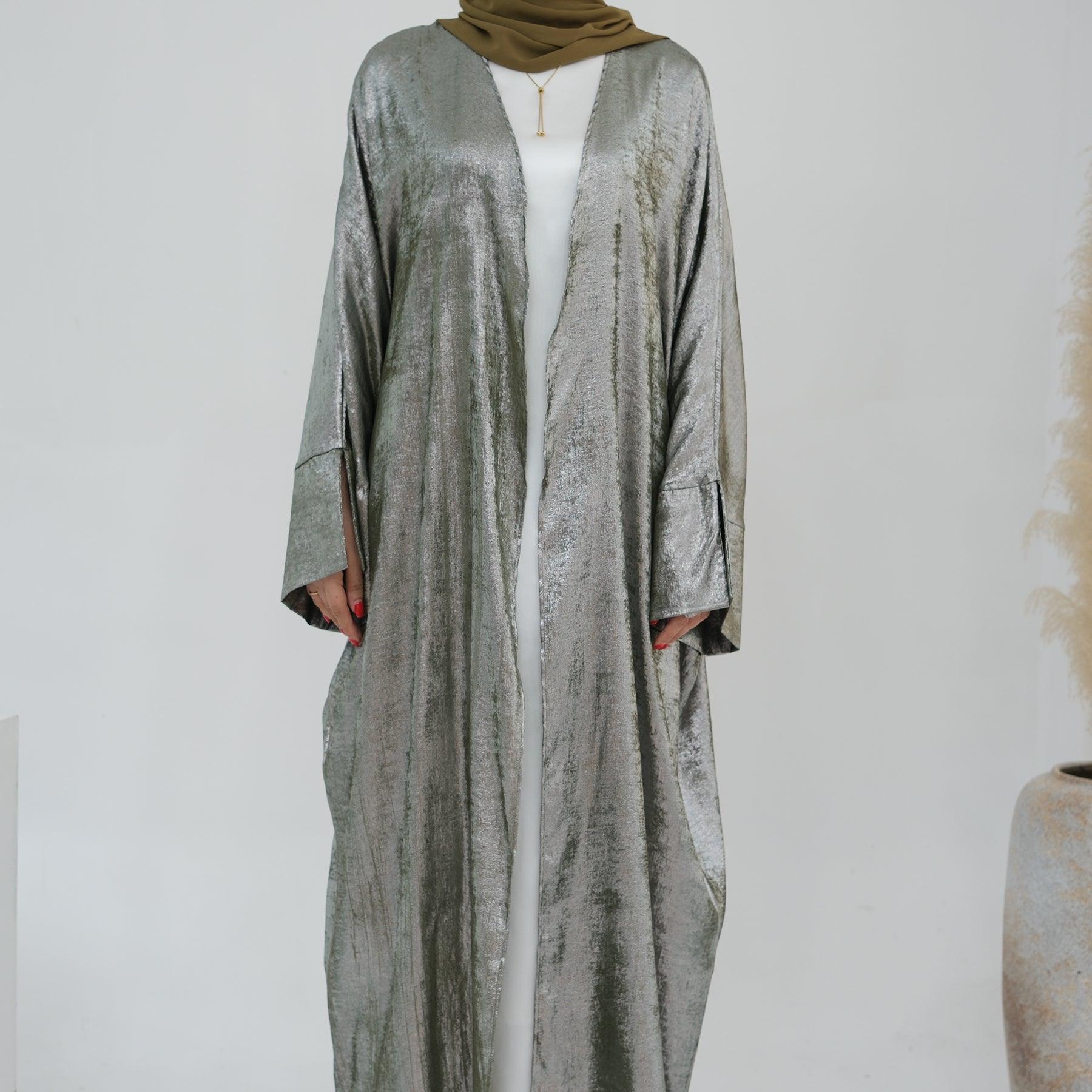 Batwing Open Abaya in Army Green | Eolante Clothing 