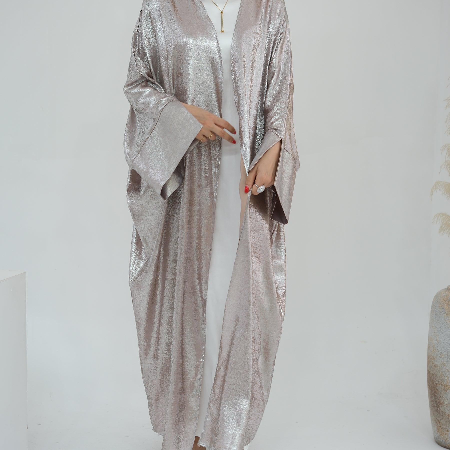 Open Abaya in Shiny Batwing Butterfly Design | Eolante Clothing 