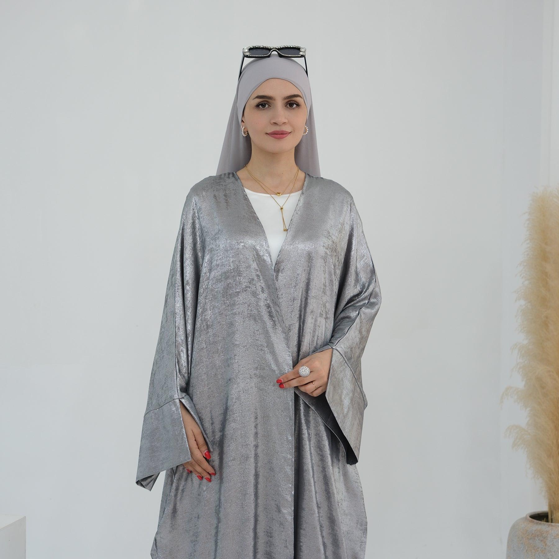 Shiny Open Abaya with Batwing Butterfly | Eolante Clothing 