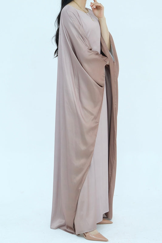 Butterfly-Sleeve Abaya Dress in Coffee | Eolante Clothing 