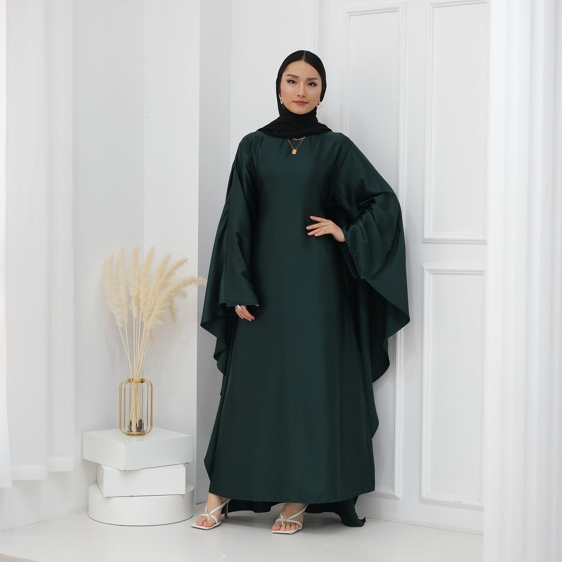 Butterfly Abaya Sleeve in Satin Maxi | Eolante Clothing 