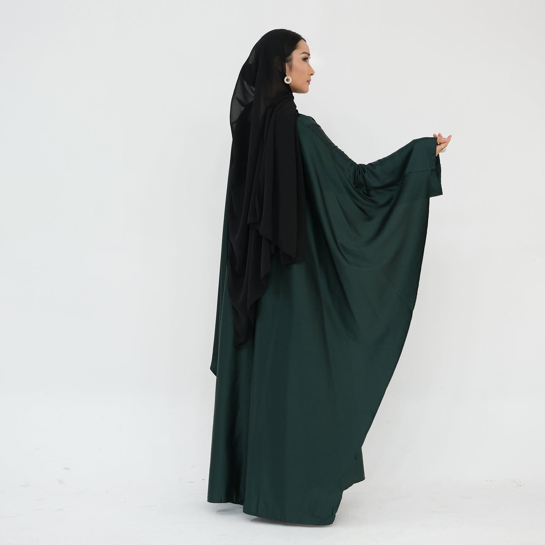 Dark Green Batwing Abaya Dress | Eolante Clothing 