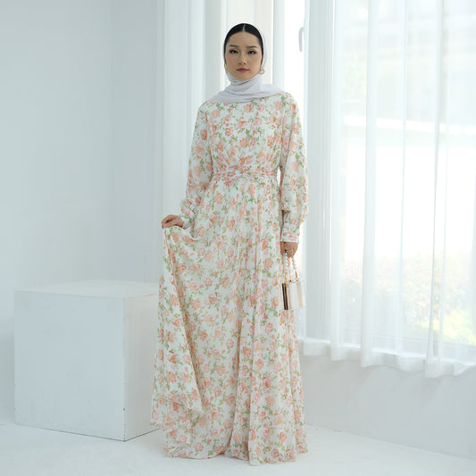 Floral Cuffed Links Maxi Abaya