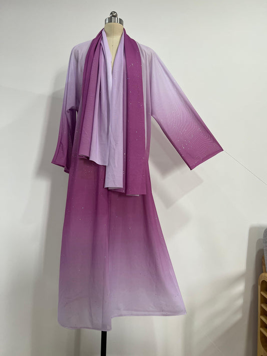 Purple Ombre Abaya with Hijab | Eolante Clothing