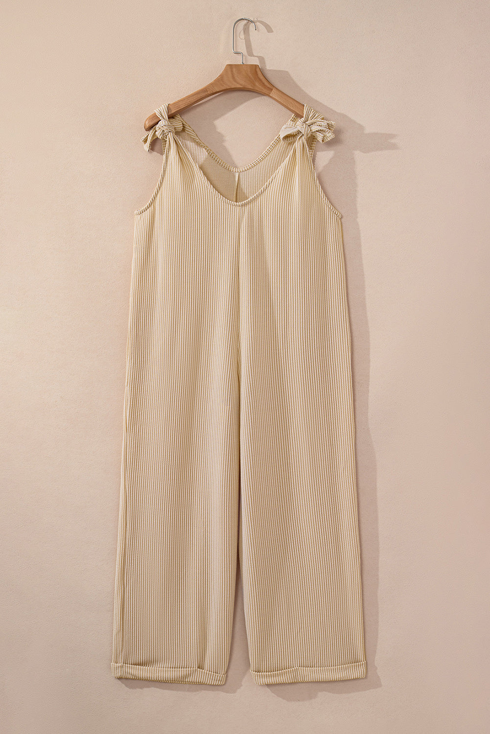 Corded Tie Straps Wide Leg Jumpsuit - Eolante Clothing