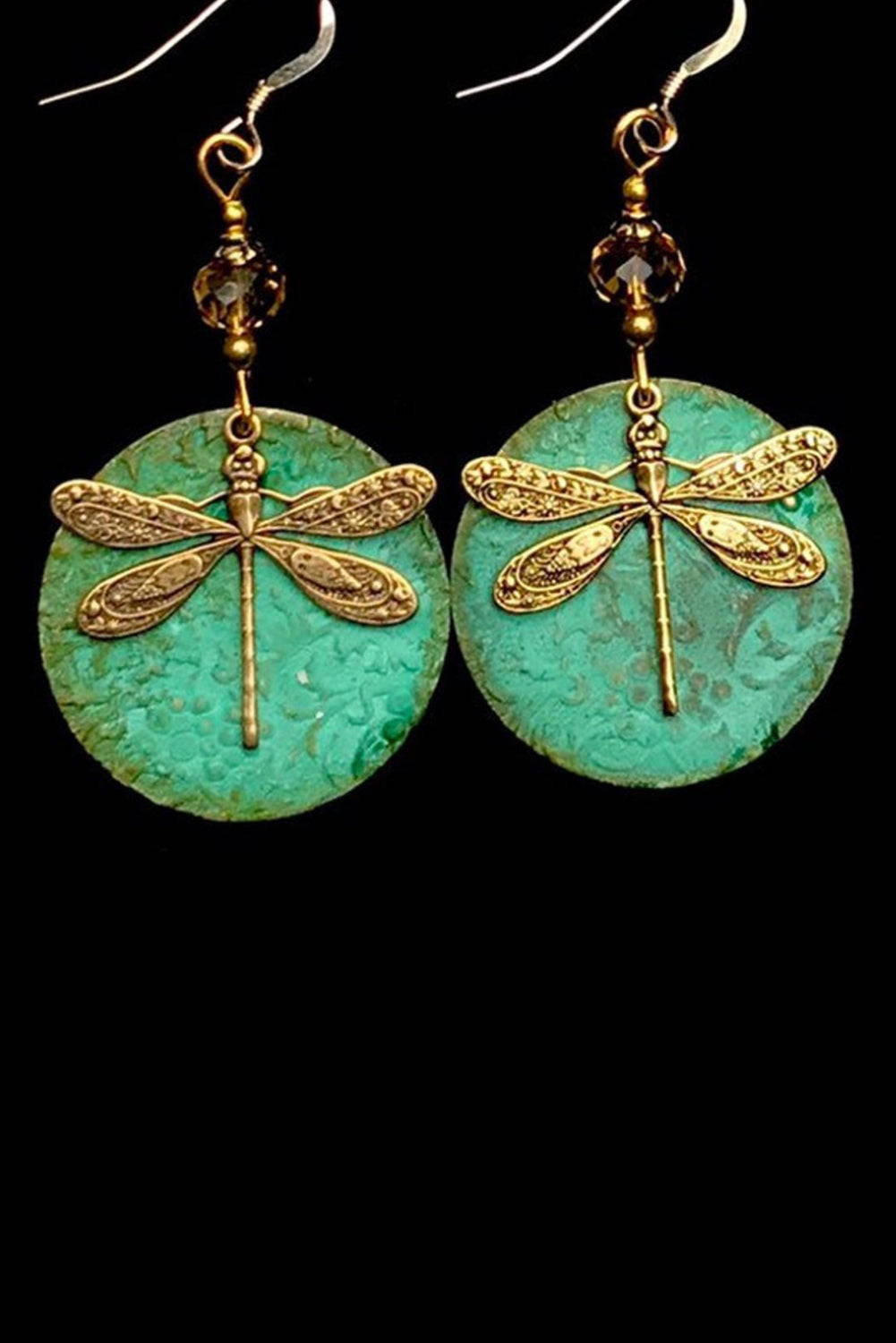 Dragonfly Drop Earrings, Styled with Hook - Eolante Clothing