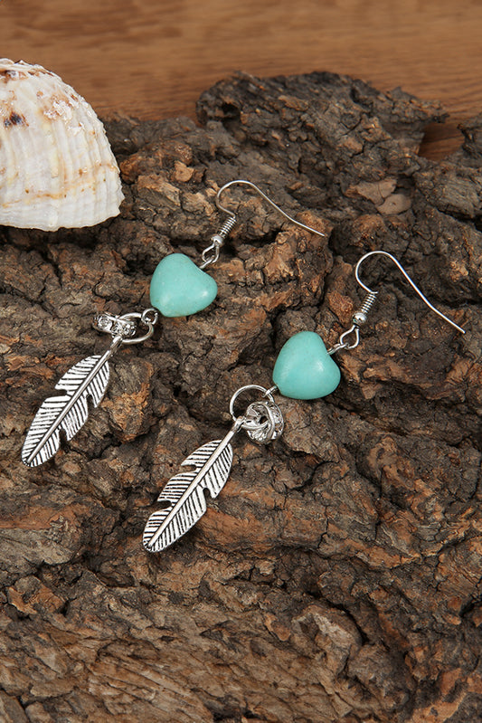 Feather Earrings in Delicate Heart Shape - Eolante Clothing