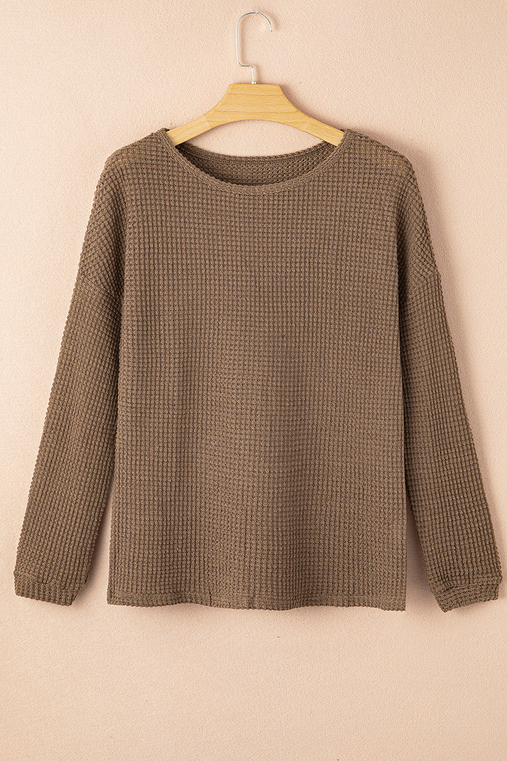 Waffle Knit Long Sleeve Top - Eolante Clothing