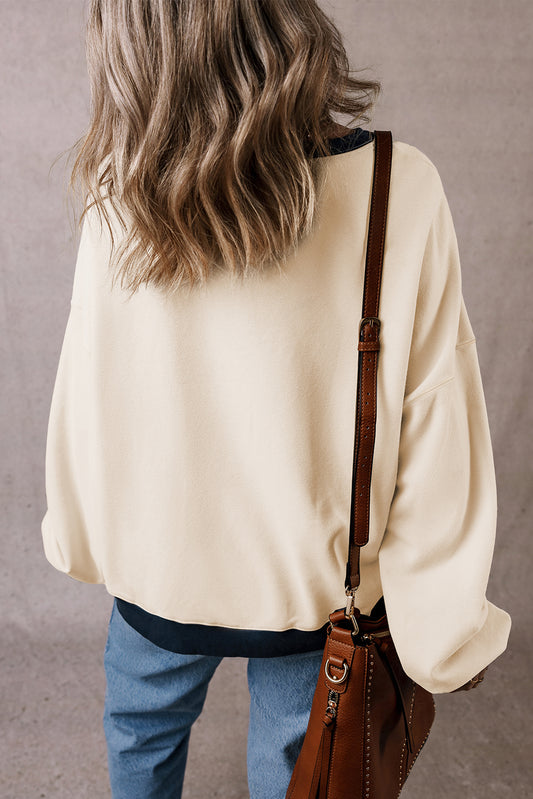 Colorblock Drop Shoulder Sweatshirt - Eolante Clothing