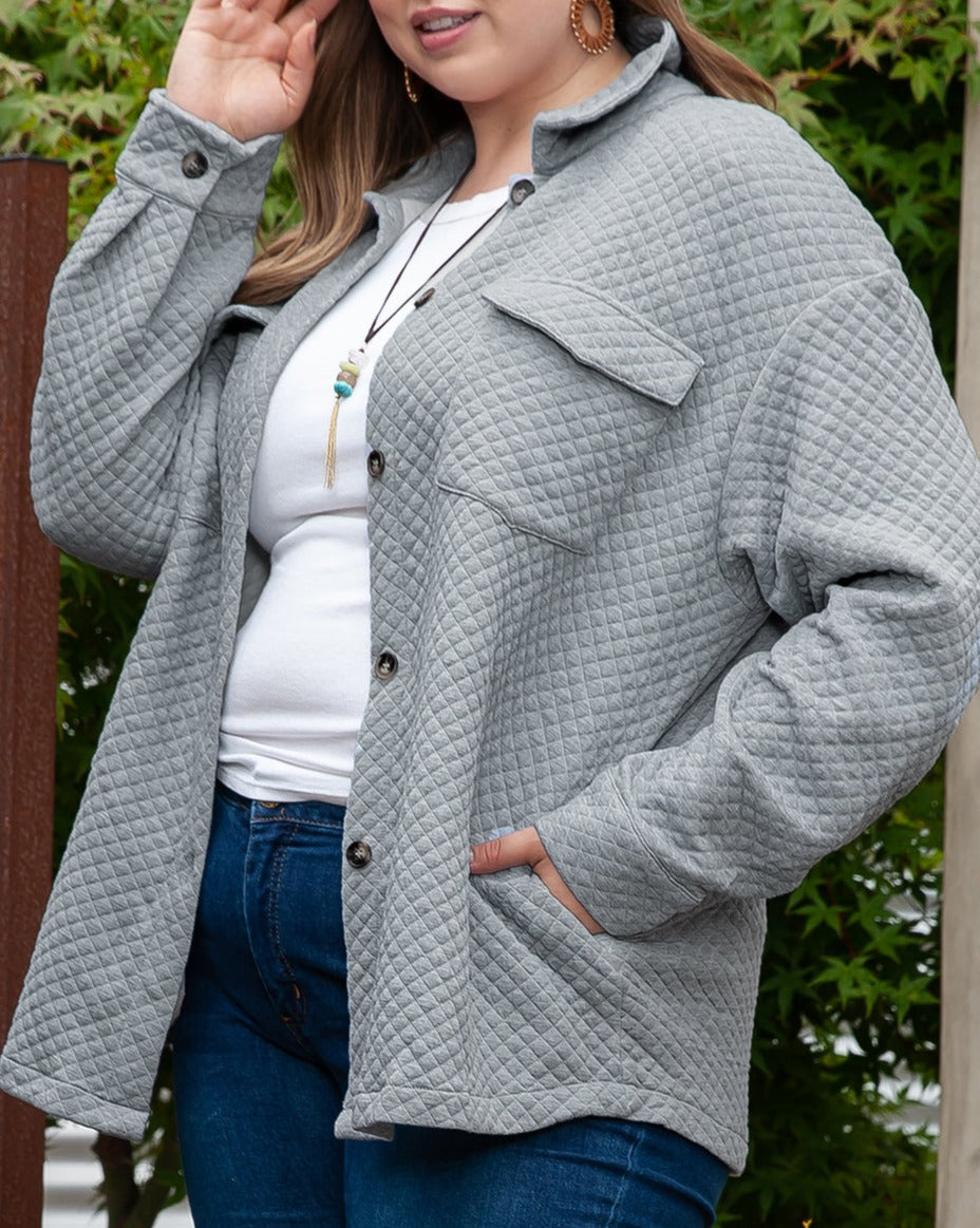 Quilted Plus Size Shacket - Eolante Clothing