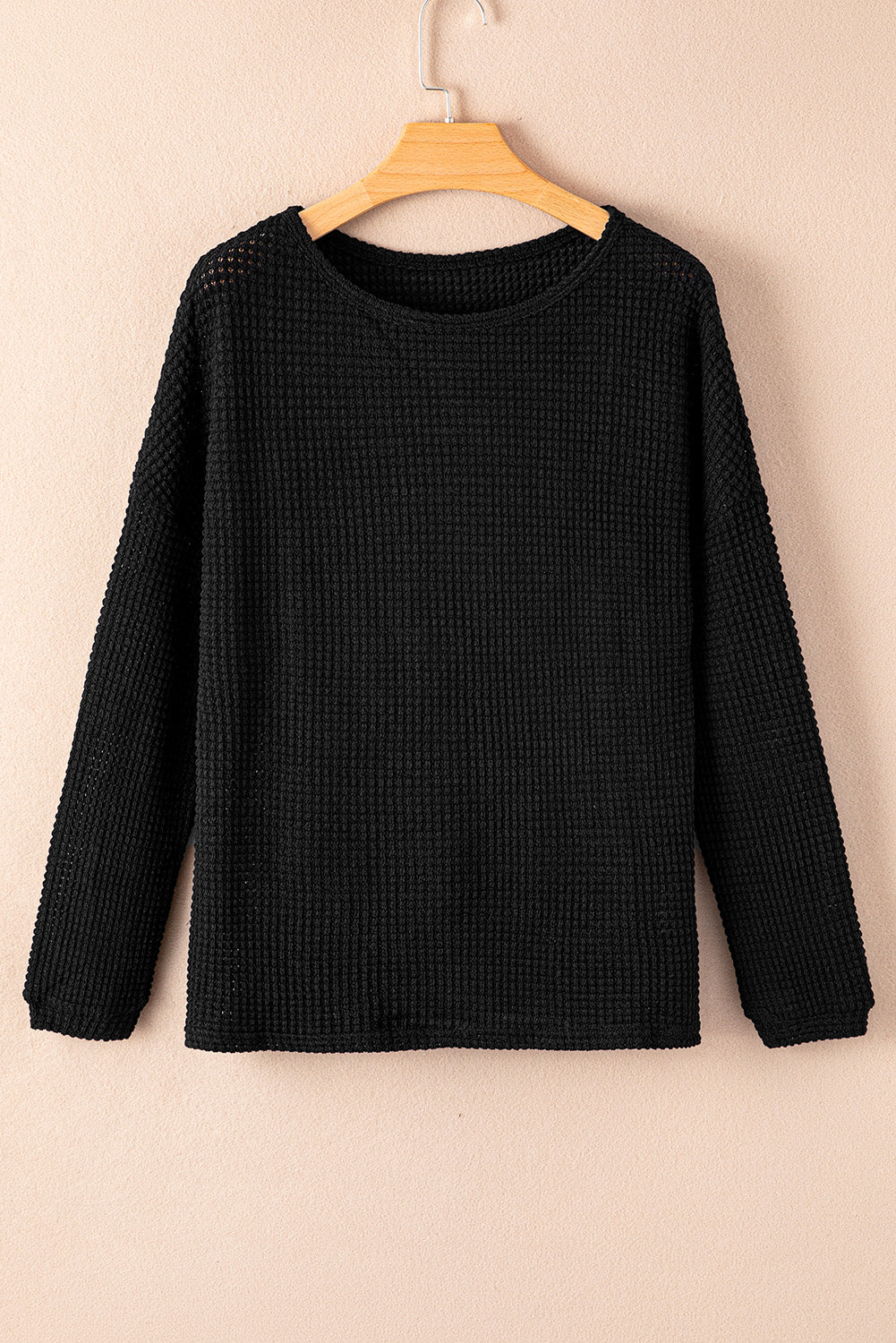 Waffle Knit Long Sleeve Top - Eolante Clothing