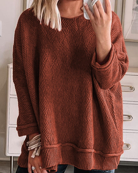 Loose Textured Sweater - Eolante Clothing