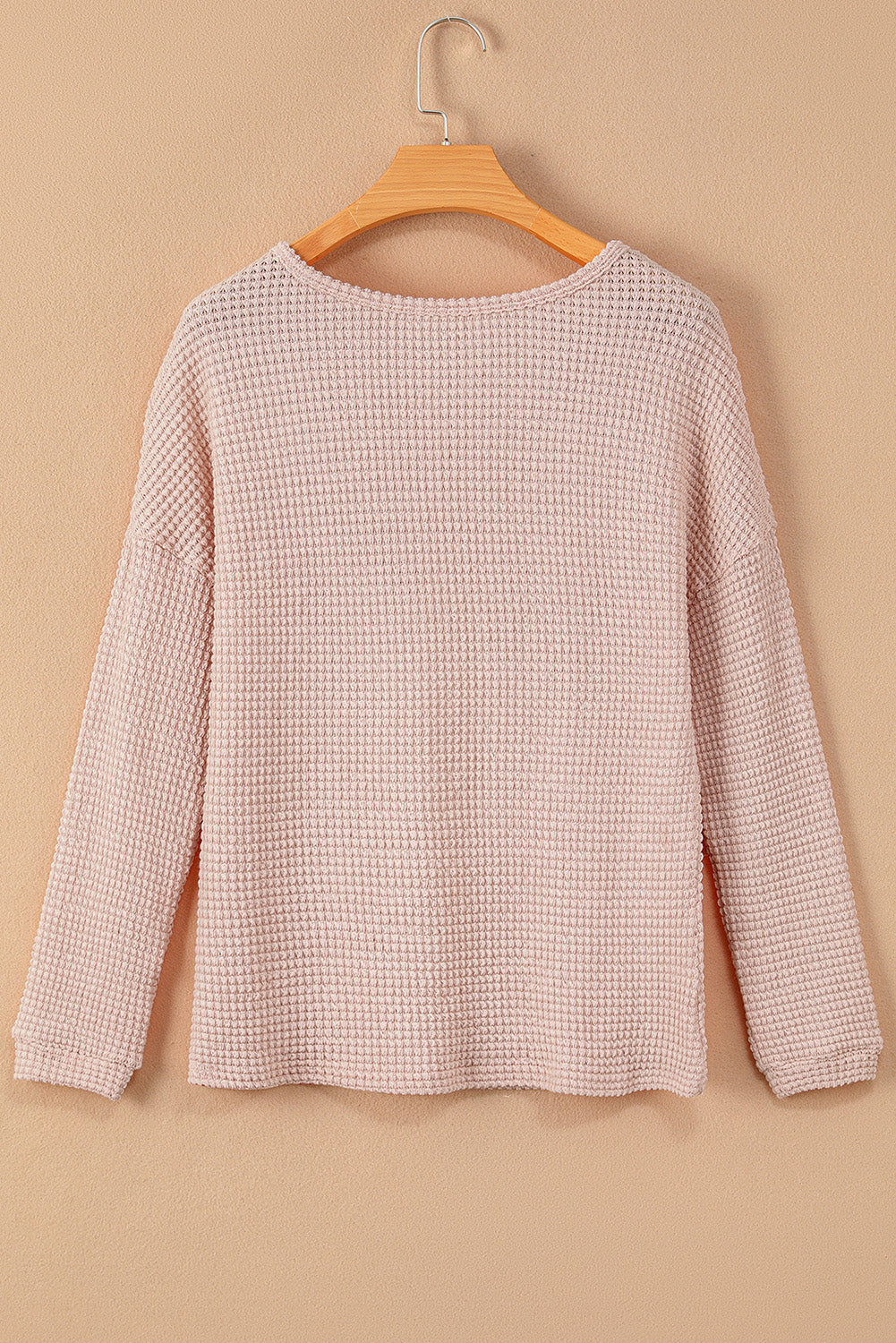 Waffle Knit Long Sleeve Top - Eolante Clothing