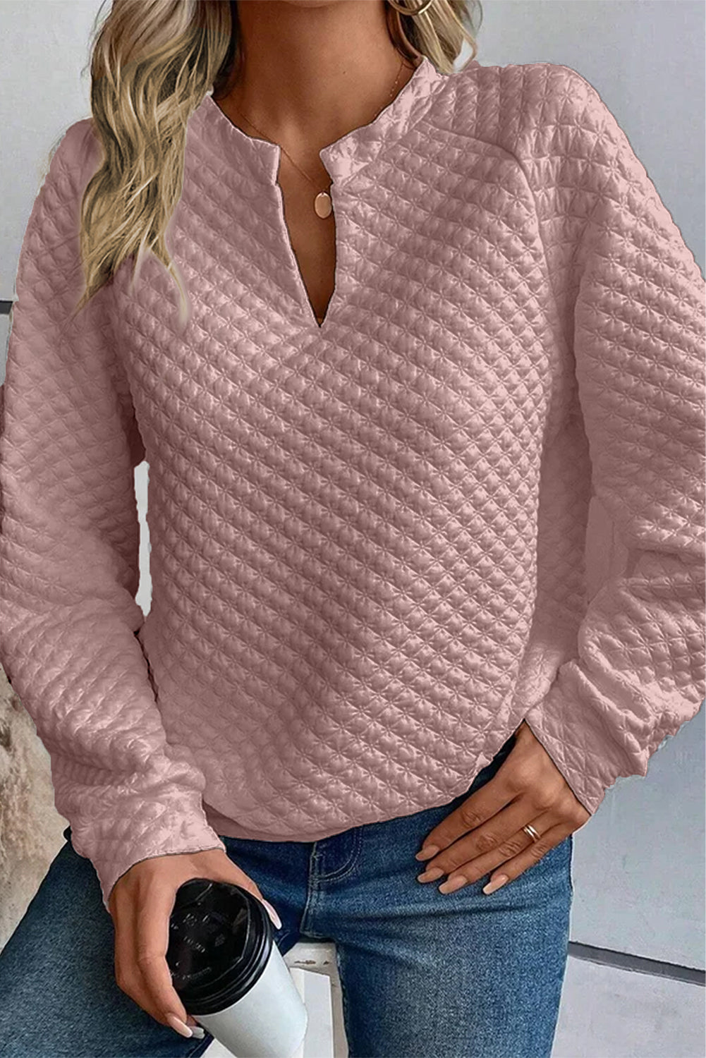 Quilted Long Sleeve Top - Eolante Clothing