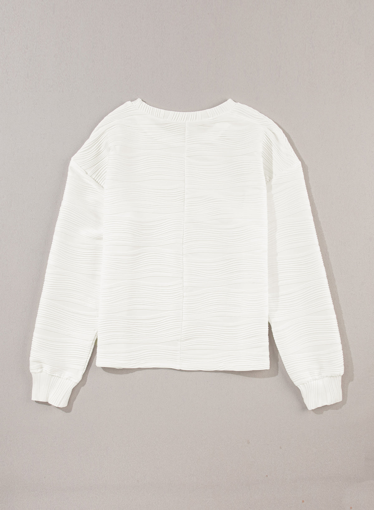 Wavy Texture Long Sleeve Top - Eolante Clothing