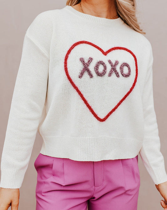 Drop Shoulder XOXO Sweater - Eolante Clothing