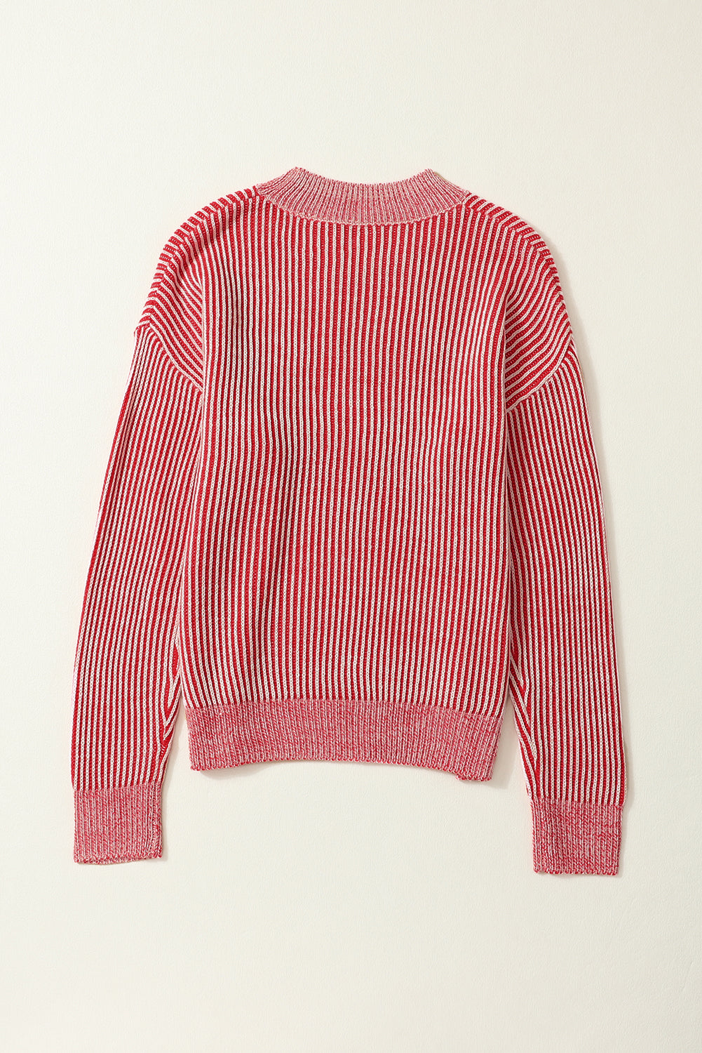 Ribbed Trim Sweater in Stripes - Eolante Clothing