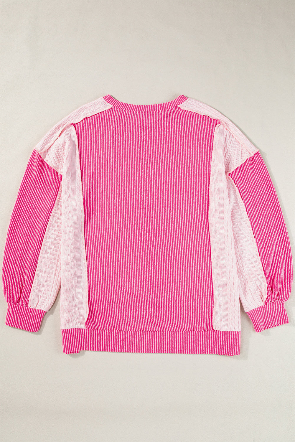 Cable Knit Colorblock Sweatshirt - Eolante Clothing