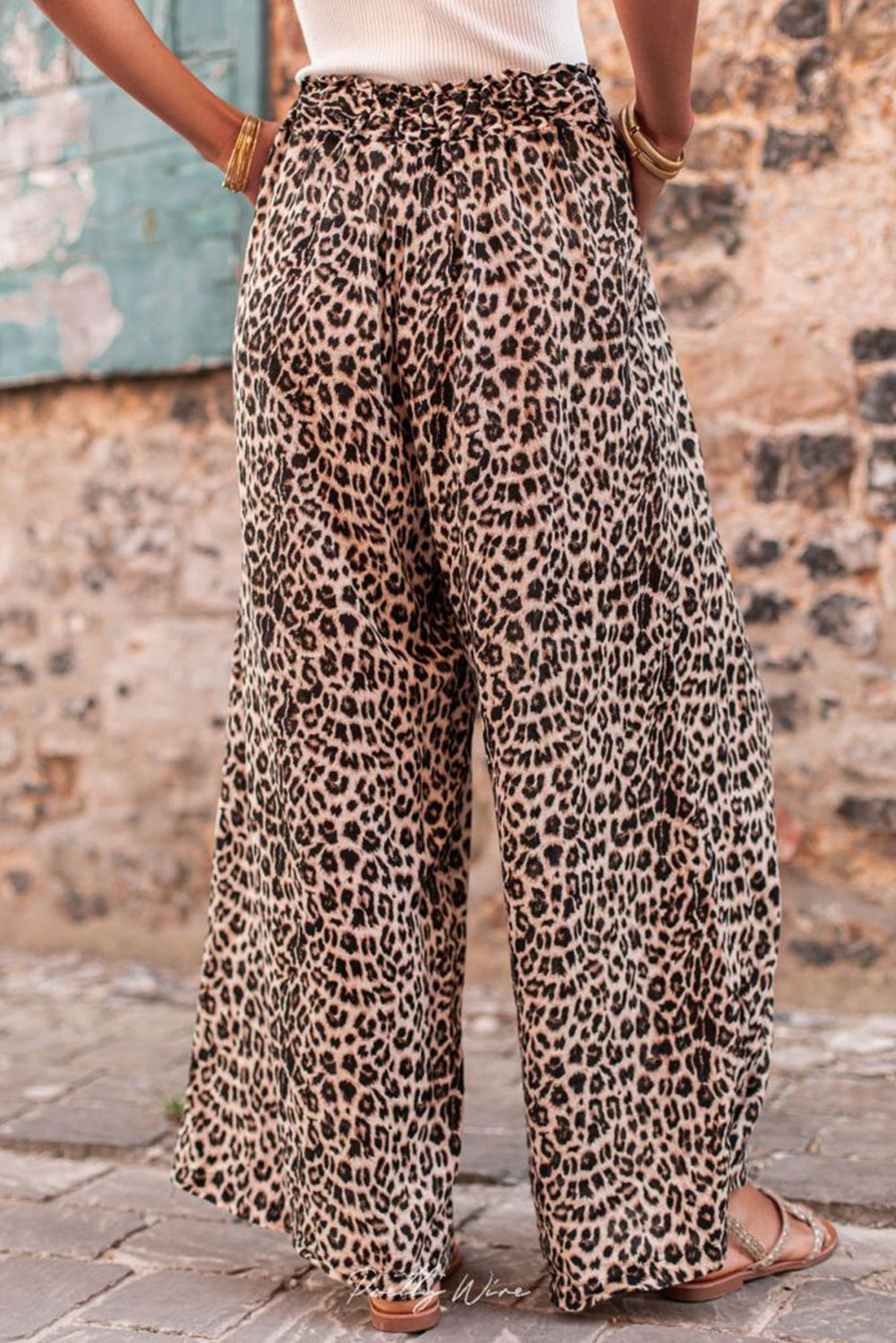 Leopard Wide Leg Pants - Eolante Clothing