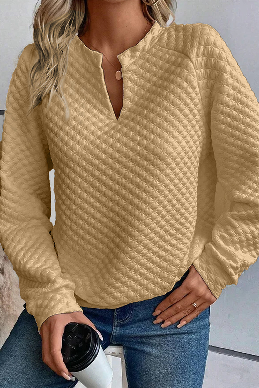 Quilted Long Sleeve Top - Eolante Clothing