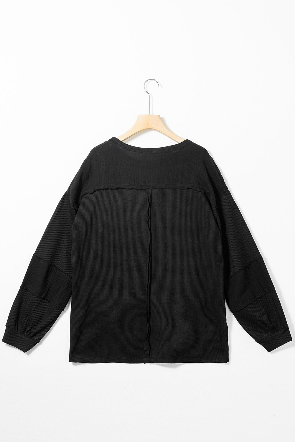 Waffle Knit Bubble Sleeve Top - Eolante Clothing