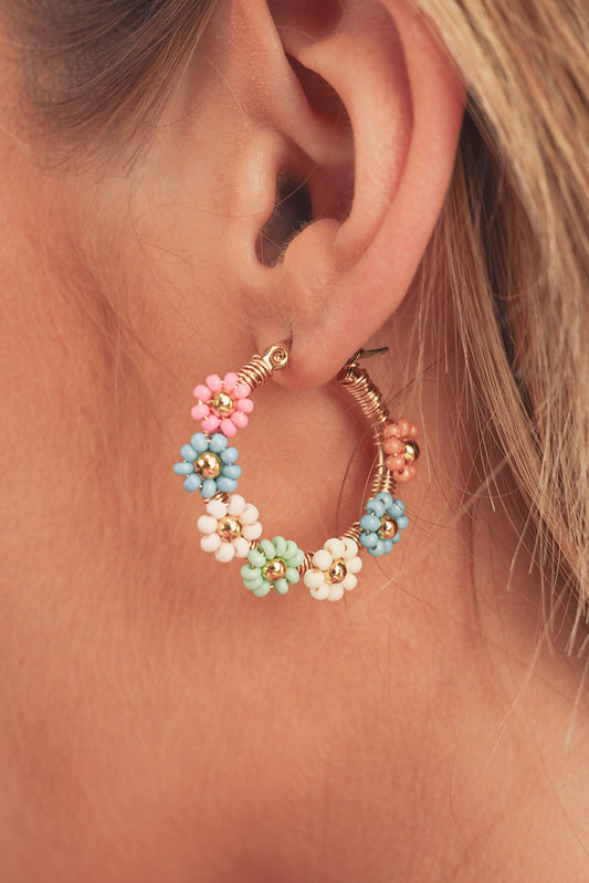 Flower Hoop Earrings