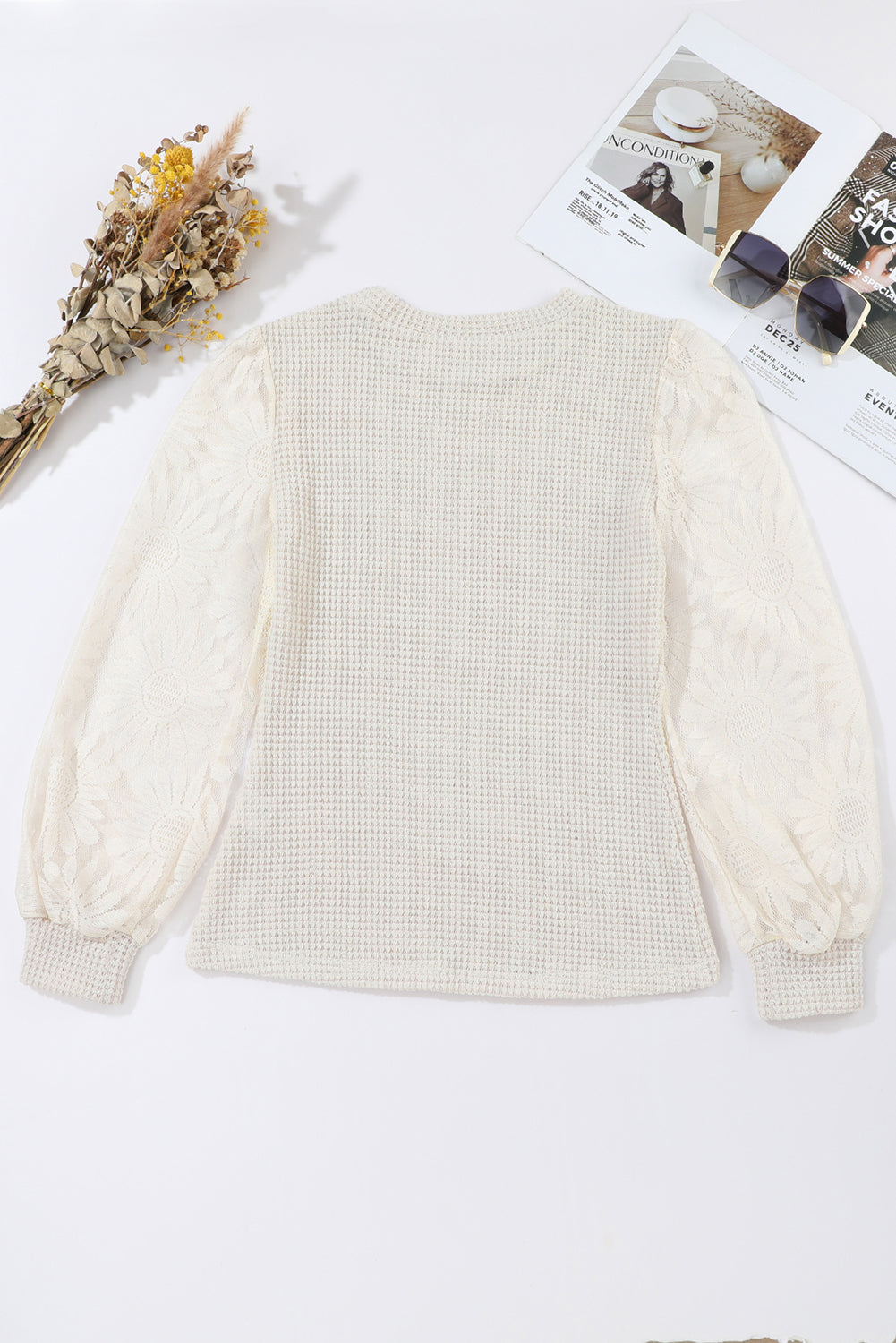 Sunflower Mesh Bubble Sleeve Top - Eolante Clothing