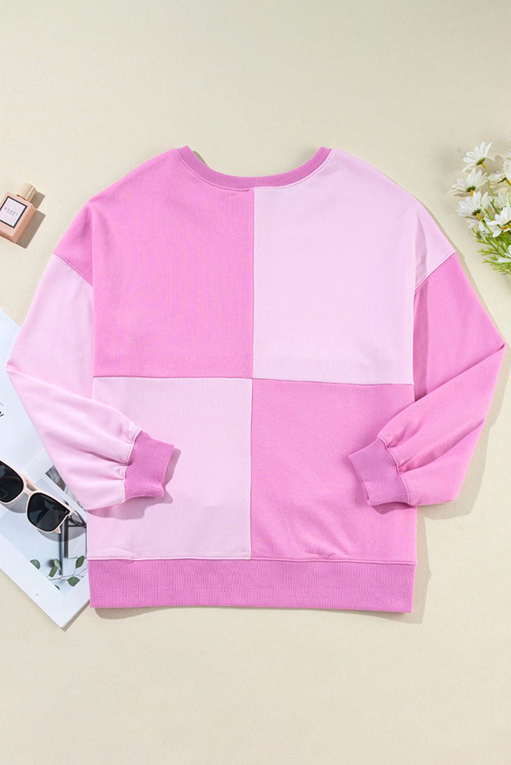 Colorblock Henley Oversized Sweatshirt - Eolante Clothing