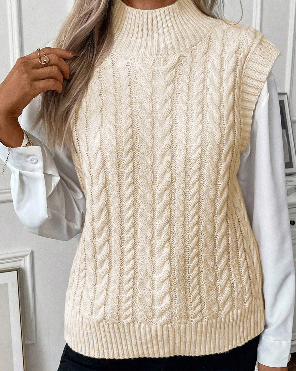 Cable Knit Sweater Top - Eolante Clothing