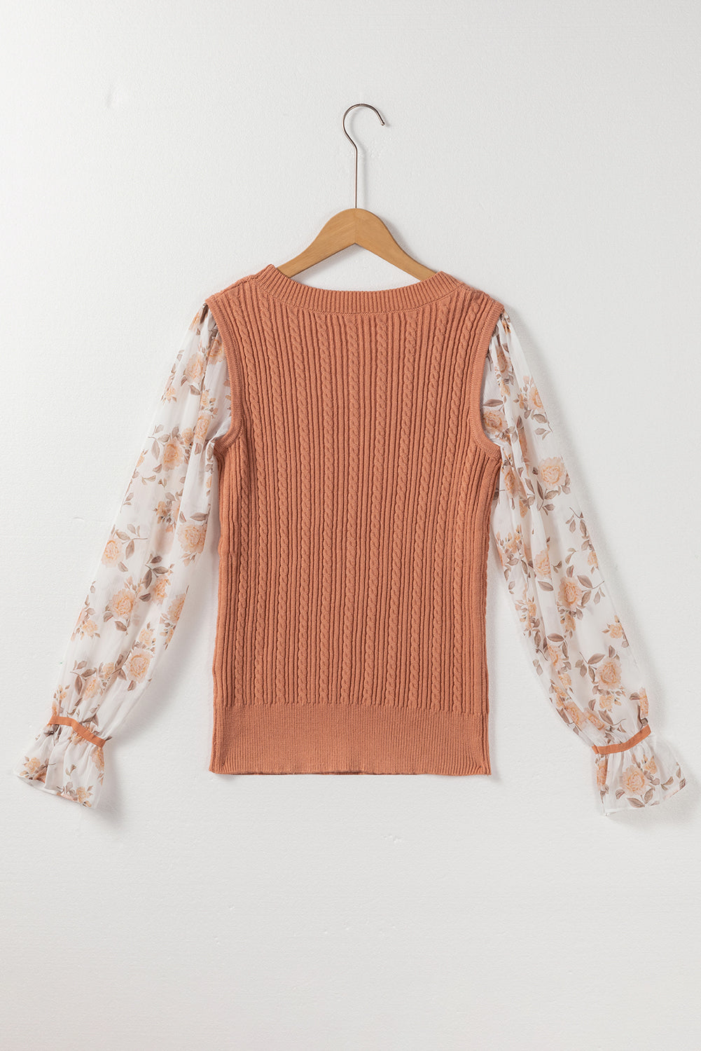 Floral Patchwork Knit Sweater - Eolante Clothing