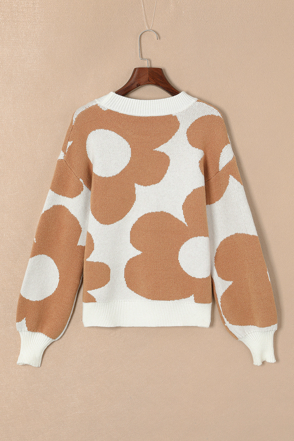 Floral Drop Shoulder Sweater - Eolante Clothing