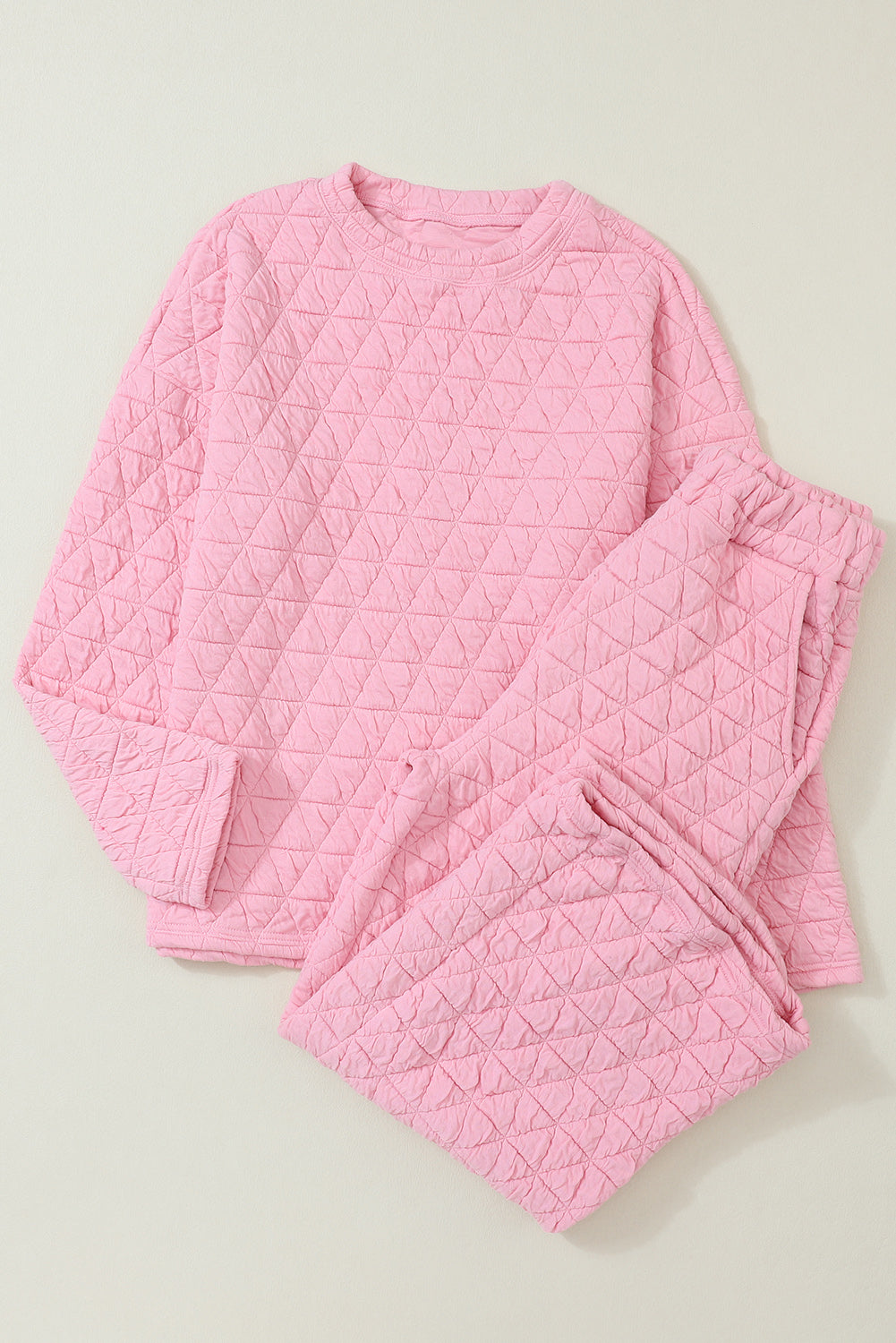 Quilted Pullover and Pants Loungewear Set - Eolante Clothing