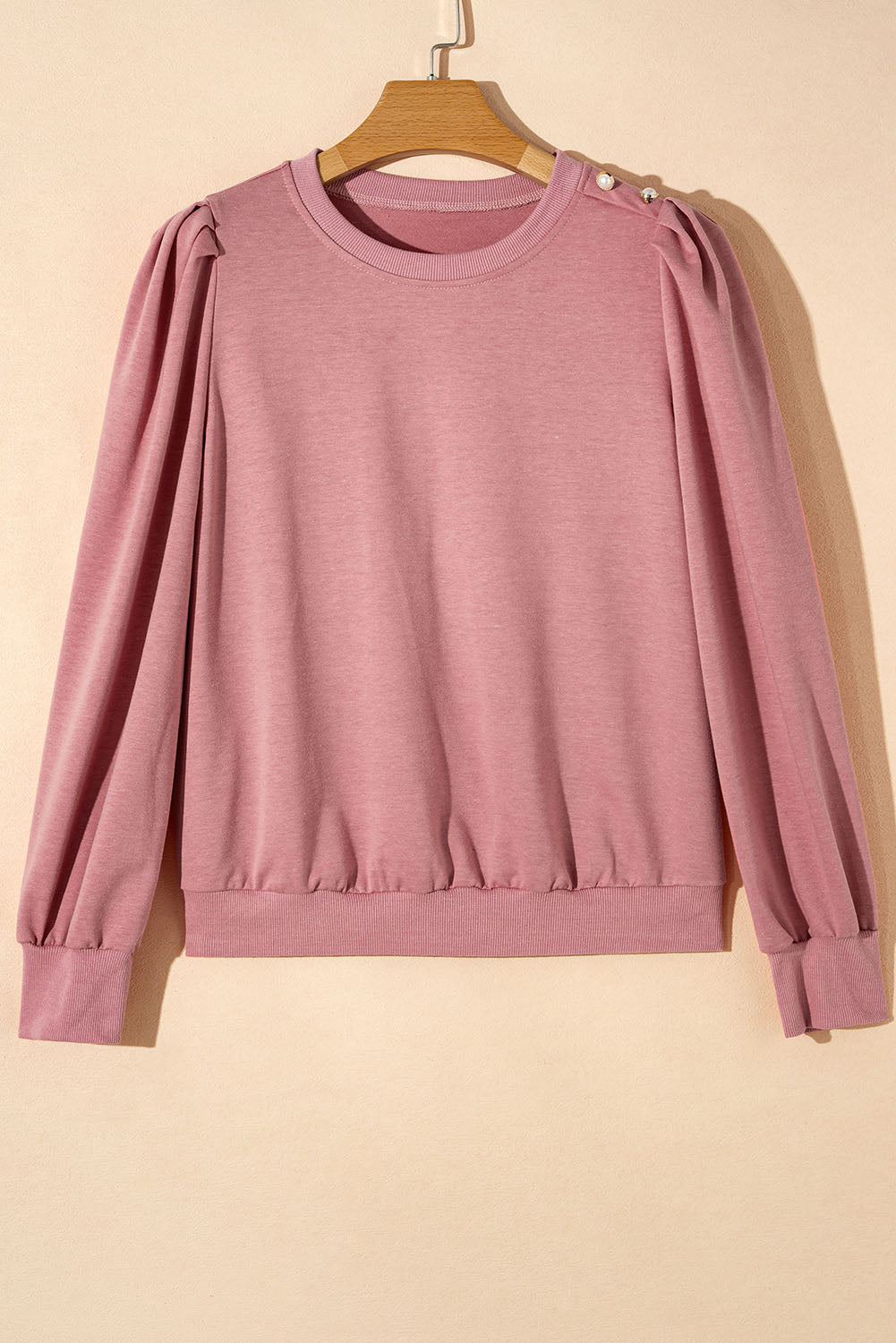 Button Tab Long Sleeve Top - Eolante Clothing