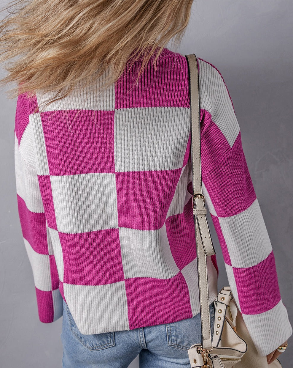 Baggy Sweater in Checkered Style - Eolante Clothing